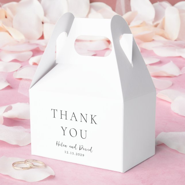 Elegant Black and White Classic Wedding Favor Boxes (Wedding)