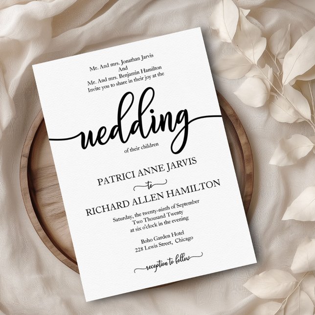 Elegant Black And White Classic Wedding Invitation (Creator Uploaded)