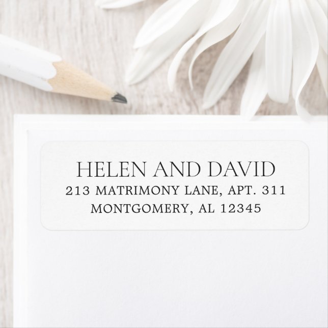Elegant Black and White Classic Wedding Label (Insitu)