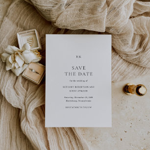 Elegant Black and White Classic Wedding Save The Date
