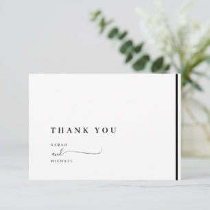 Elegant Black and White Classic Wedding Thank You Card
