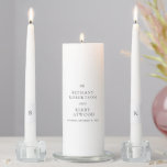 Elegant Black and White Classic Wedding Unity Candle Set