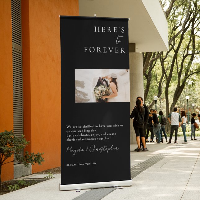 Elegant Black and White Custom Photo Wedding Sign (Creator Uploaded)