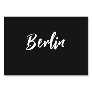 Elegant Black and White Custom Table Name Table Number