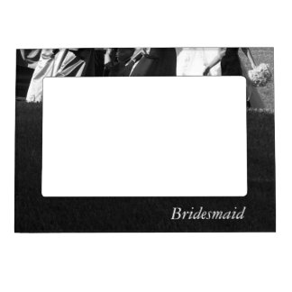 Elegant Black and White Customizable Bridesmaid Magnetic Frame
