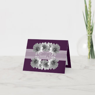Elegant Black And White Dahlia Pretty Thank You Card
