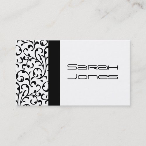 Elegant Black and White Damask Busines Card Business Card