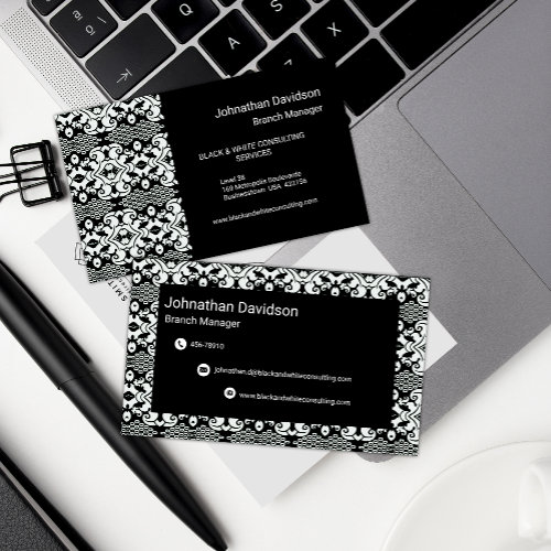 Elegant Black and White Damask 