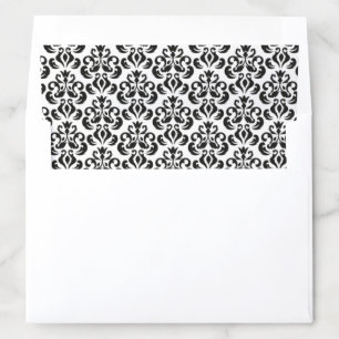 Elegant Black and White Damask Modern Envelope Liner