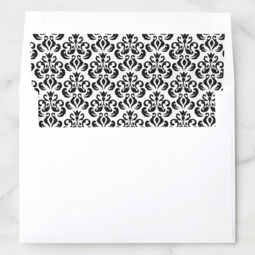 Elegant Black and White Damask Modern Envelope Liner