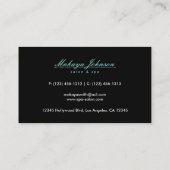 Elegant Black and White Damask Salon and Spa Business Card (Back)