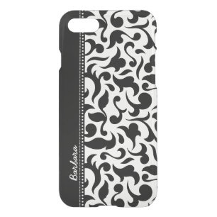 Elegant Black And White Damask iPhone SE/8/7 Case
