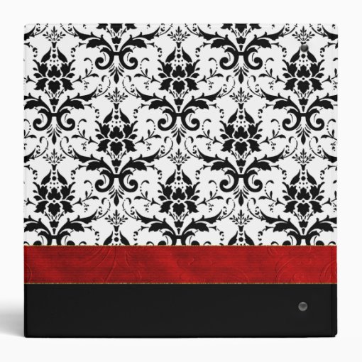 Elegant Black and White Damask Wedding Binder | Zazzle