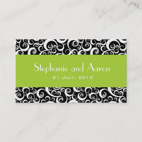 Elegant Black and White Damask Wedding Card Business Card