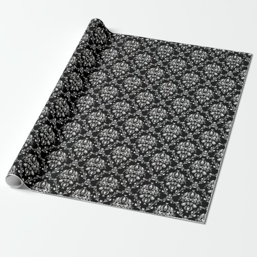 Elegant Black and White Damask Wrapping Paper