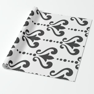 Elegant Black and White Damask Wrapping Paper