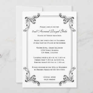 Elegant Black and White Decorative Design Invitation