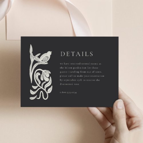 Elegant Black and White Details Enclosure Card