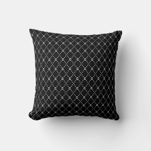 Elegant Black and White Diamond Pattern Throw Pillow