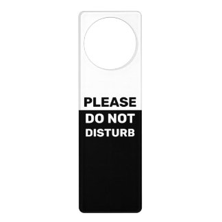 Elegant Black and White Do Not Disturb Door Hanger