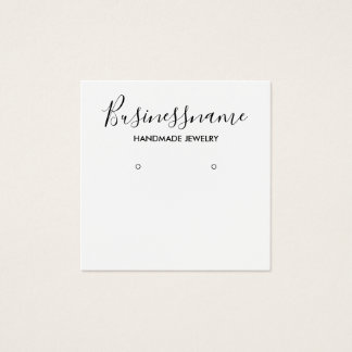 Elegant black and white earring display card