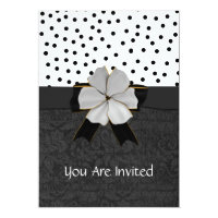 Elegant Black and White Engagment Party Invitation