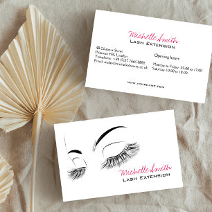 Elegant Black and White Eyelashes Makeup Lash Bar Business Card