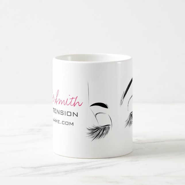 Elegant Black and White Eyelashes Makeup Lash Bar Coffee Mug (Center)