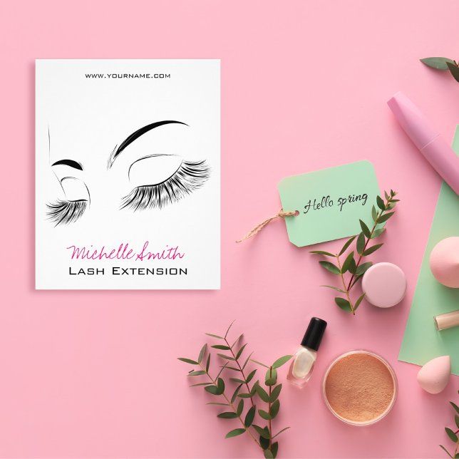 Elegant Black and White Eyelashes Makeup Lash Bar Flyer (Creator Uploaded)
