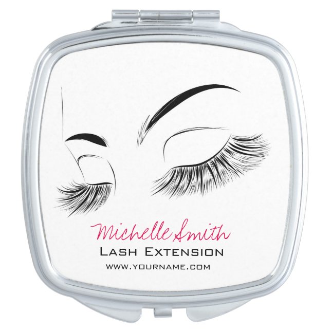 Elegant Black and White Eyelashes Makeup Lash Bar Makeup Mirror (Front)