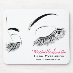 Elegant Black and White Eyelashes Makeup Lash Bar Mouse Pad
