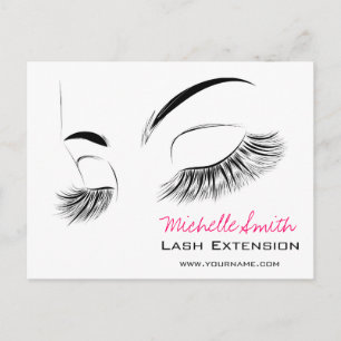 Elegant Black and White Eyelashes Makeup Lash Bar Postcard