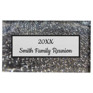 Elegant Black and White Family Reunion Keepsake Place Card Holder