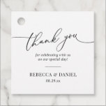 Elegant Black and White Favors Thank You Favor Tags<br><div class="desc">Designed to coordinate with our Romantic Script wedding collection,  this customizable tag,  features a calligraphy graphic thank you,  paired with a classy serif font in black. Matching items available.</div>