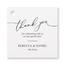 Elegant Black and White Favors Thank You Favor Tags