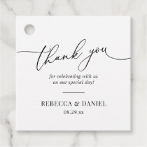 Elegant Black and White Favors Thank You Favor Tags