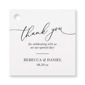 Elegant Black and White Favors Thank You Favor Tags