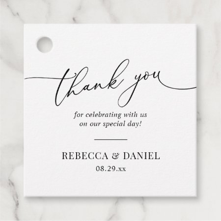 Elegant Black And White Favors Thank You Favor Tags