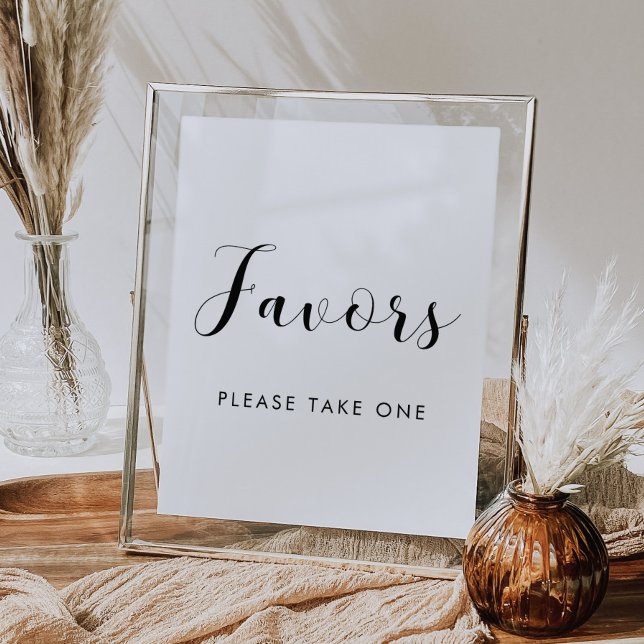 Elegant black and white Favors wedding sign (Creator Uploaded)