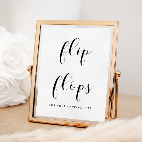 Elegant black and white Flip flops wedding sign