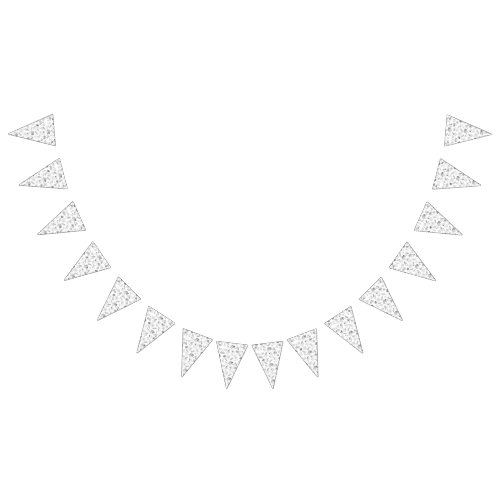 Elegant black and white floral design showcasing d bunting flags