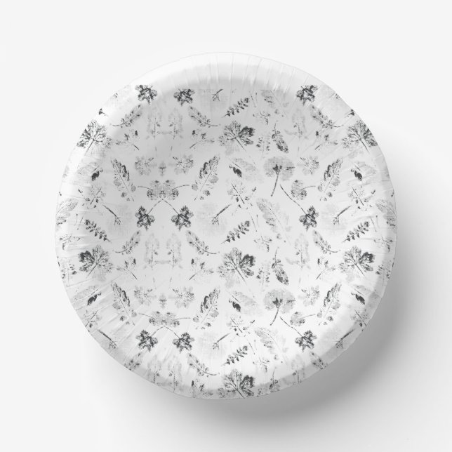 Elegant black and white floral design showcasing d paper bowls (Front)