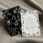 Elegant Black And White Floral Garden Wedding Invitation<br><div class="desc">Elegant calligraphy black and white floral wedding invitation.</div>
