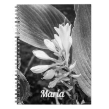 Elegant Black and White Floral Photo Personalized