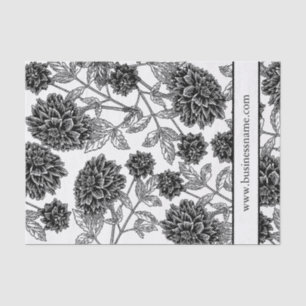Elegant Black and White Floral Tissue Paper