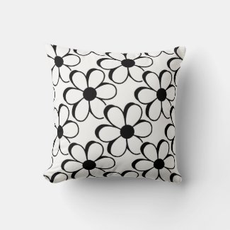 Elegant Black and White Flowers on White