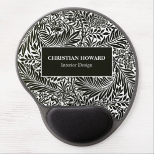 Elegant Black and White Foliage Custom Business Gel Mouse Pad