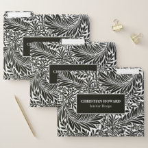 Elegant Black and White Foliage Pattern Business