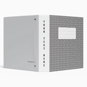 Elegant Black and White Folk Floral Seamless Patte 3 Ring Binder