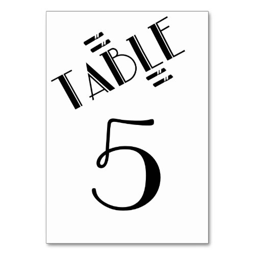 Elegant Black and White Gatsby Table Number